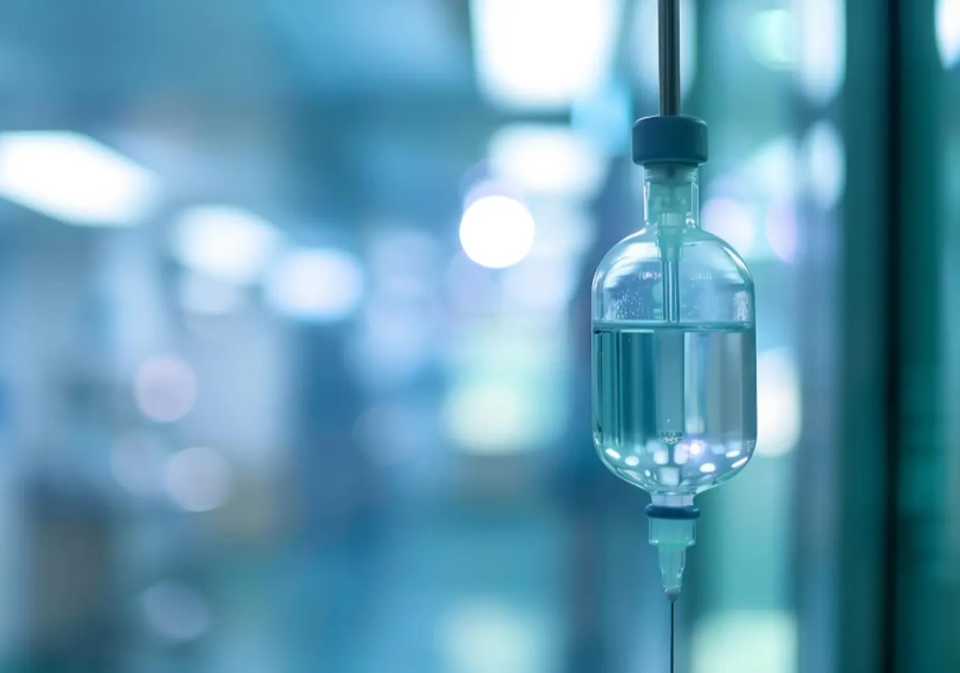 Odtrucie alkoholowe Gorzów Wielkopolski: butelka infuzyjna zawieszona w gabinecie